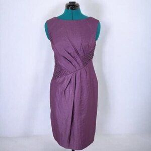 Adrianna Papell Purple Beaded Cocktail Dress - Size 4